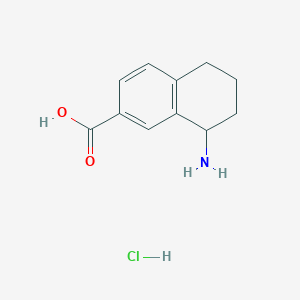 Chemical structure of 8-Amino-5,6,7,8-tetrahydronaphthalene-2-carboxylic acid hydrochloride