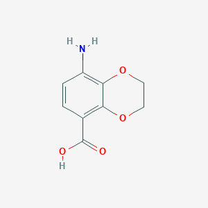 Chemical structure of 8-Amino-2,3-dihydrobenzo[b][1,4]dioxine-5-carboxylic acid