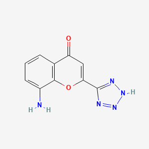 Chemical structure of 8-Amino-2-(1H-tetrazol-5-yl)-4H-chromen-4-one