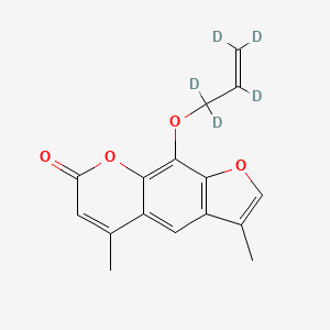 Chemical structure of 8-Allyloxy-4,9-dimethyl Psoralen-d5