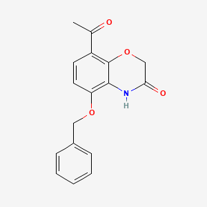 Chemical structure of 8-Acetyl-5-(benzyloxy)-2H-benzo[b][1,4]oxazin-3(4H)-one