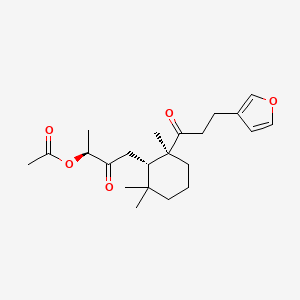 Chemical structure of 8-Acetoxy-15,16-epoxy-8,9-secolabda-13(16),14-diene-7,9-dione