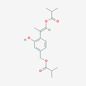 Chemical structure of 8,9-Dehydro-7,9-diisobutyryloxythymol
