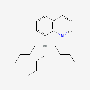 Chemical structure of 8-(Tributylstannyl)quinoline