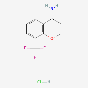 Chemical structure of 8-(Trifluoromethyl)chroman-4-amine hydrochloride