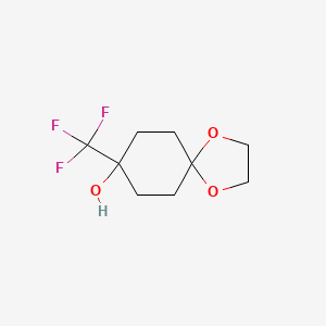 Chemical structure of 8-(Trifluoromethyl)-1,4-dioxaspiro[4.5]decan-8-ol