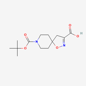 Chemical structure of 8-(tert-Butoxycarbonyl)-1-oxa-2,8-diazaspiro[4.5]dec-2-ene-3-carboxylic acid
