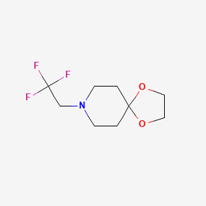 Chemical structure of 8-(2,2,2-Trifluoroethyl)-1,4-dioxa-8-azaspiro[4.5]decane