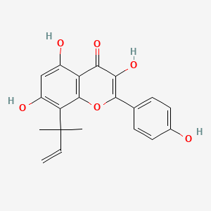 Chemical structure of 8-(1,1-Dimethyl-2-propenyl)kaempferol