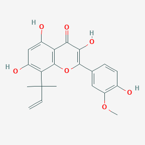 Chemical structure of 8-(1,1-Dimethyl-2-propenyl)-3'-methoxykaempferol