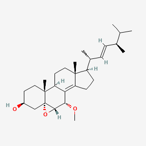 Chemical structure of 7α-Methoxy-5α,6α-epoxyergosta-8(14),22-dien-3β-ol