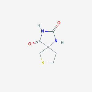 Chemical structure of 7-thia-1,3-diazaspiro[4.4]nonane-2,4-dione