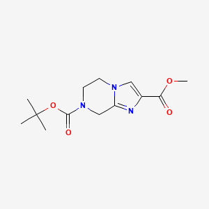 Chemical structure of 7-tert-Butyl 2-methyl 5,6-dihydroimidazo[1,2-a]pyrazine-2,7(8H)-dicarboxylate