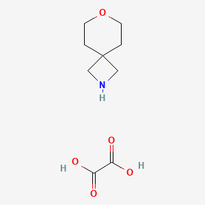 Chemical structure of 7-oxa-2-azaspiro[3.5]nonane oxalate (2:1)