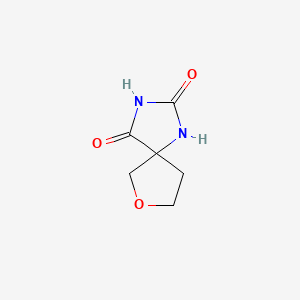 Chemical structure of 7-oxa-1,3-diazaspiro[4.4]nonane-2,4-dione