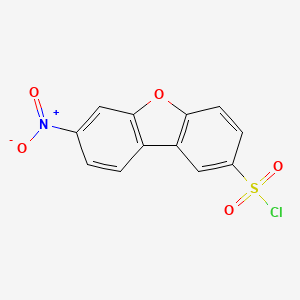 Chemical structure of 7-Nitrodibenzo[b,d]furan-2-sulfonyl chloride