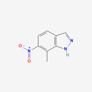 Chemical structure of 7-Methyl-6-nitro-1H-indazole