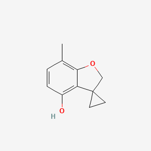 Chemical structure of 7-methylspiro[2H-benzofuran-3,1-cyclopropane]-4-ol