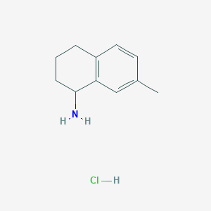 Chemical structure of 7-Methyl-1,2,3,4-tetrahydronaphthalen-1-amine hydrochloride