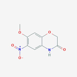Chemical structure of 7-Methoxy-6-nitro-2H-benzo[b][1,4]oxazin-3(4H)-one