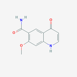 Chemical structure of 7-Methoxy-4-oxo-1,4-dihydroquinoline-6-carboxamide