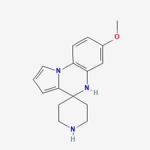 Chemical structure of 7-Methoxy-4,5-dihydrospiro[pyrrolo(1,2-a)-quinoxaline-4,4'-piperidine]
