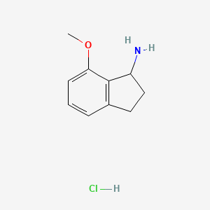 Chemical structure of 7-Methoxy-2,3-dihydro-1H-inden-1-amine hydrochloride