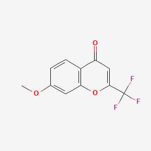 Chemical structure of 7-Methoxy-2-(trifluoromethyl)-4H-chromen-4-one