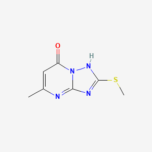 Chemical structure of 7-Hydroxy-5-methyl-2-methylthio-[1,2,4]triazolo[1,5-a]pyrimidine