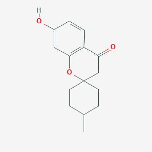 Chemical structure of 7-Hydroxy-4'-methylspiro[chromene-2,1'-cyclohexan]-4(3H)-one