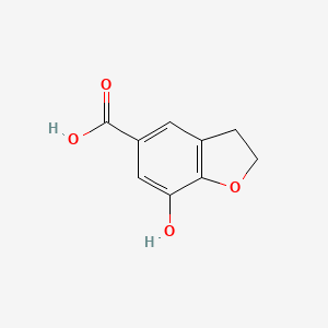 Chemical structure of 7-hydroxy-2,3-dihydrobenzofuran-5-carboxylic acid