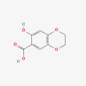 Chemical structure of 7-Hydroxy-1,4-benzodioxan-6-carboxylic acid