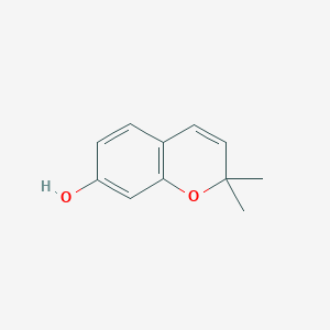 Chemical structure of 7-Hydroxy-2,2-dimethylchromene