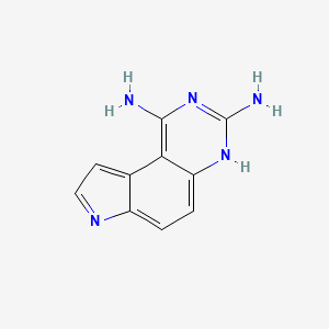 Chemical structure of 7H-Pyrrolo[3,2-f]quinazoline-1,3-diamine