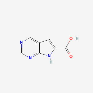 Chemical structure of 7H-Pyrrolo[2,3-d]pyrimidine-6-carboxylic acid