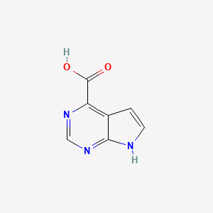 Chemical structure of 7H-Pyrrolo[2,3-d]pyrimidine-4-carboxylic acid