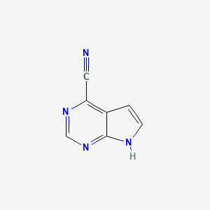 Chemical structure of 7H-Pyrrolo[2,3-d]pyrimidine-4-carbonitrile