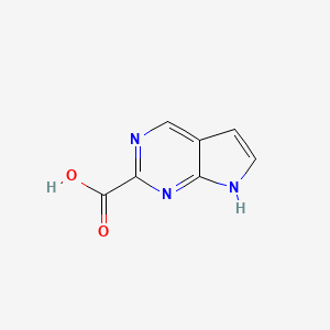 Chemical structure of 7H-Pyrrolo[2,3-d]pyrimidine-2-carboxylic acid