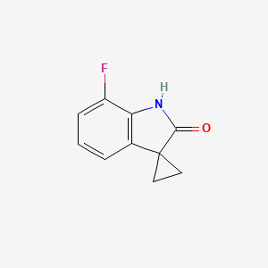 Chemical structure of 7'-FLUOROSPIRO[CYCLOPROPANE-1,3'-INDOLIN]-2'-ONE