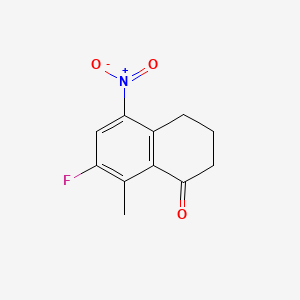 Chemical structure of 7-Fluoro-8-methyl-5-nitro-3,4-dihydronaphthalen-1(2H)-one