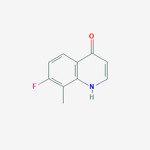 Chemical structure of 7-fluoro-8-methylquinolin-4(1H)-one