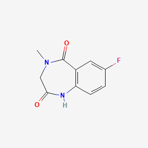 Chemical structure of 7-Fluoro-4-methyl-3,4-dihydro-1H-benzo[e][1,4]diazepine-2,5-dione