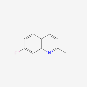 Chemical structure of 7-Fluoro-2-methylquinoline