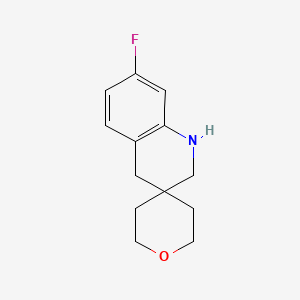 Chemical structure of 7'-Fluoro-2',4'-dihydro-1'H-spiro[oxane-4,3'-quinoline]