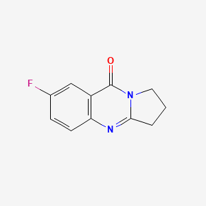Chemical structure of 7-Fluoro-2,3-dihydropyrrolo[2,1-b]quinazolin-9(1H)-one