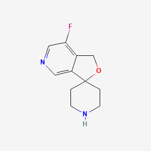 Chemical structure of 7-FLUORO-1H-SPIRO[FURO[3,4-C]PYRIDINE-3,4'-PIPERIDINE]