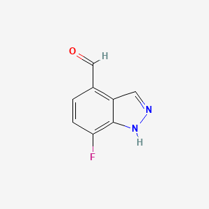 Chemical structure of 7-Fluoro-1H-indazole-4-carbaldehyde
