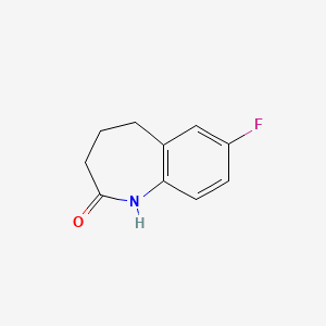 Chemical structure of 7-fluoro-1,3,4,5-tetrahydro-1-benzazepin-2-one