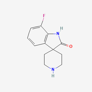 Chemical structure of 7-Fluorospiro[indoline-3,4'-piperidin]-2-one