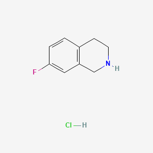Chemical structure of 7-Fluoro-1,2,3,4-tetrahydroisoquinoline hydrochloride
